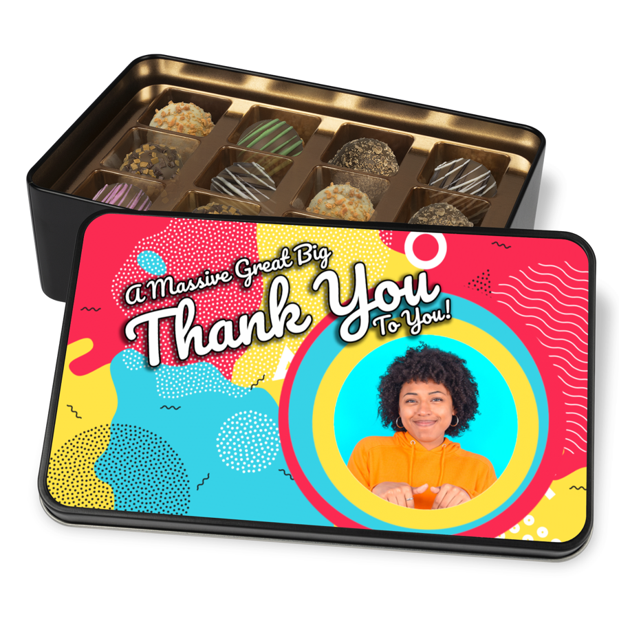 Personalised photo gift tin